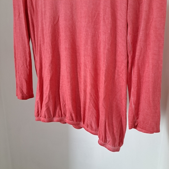 Jessica Simpson | Pink acid wash open cross back cropped sleeve shirt - Picture 6 of 13